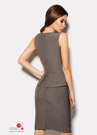 Стильное деловое офисное платье футляр серого цвета, р. s.