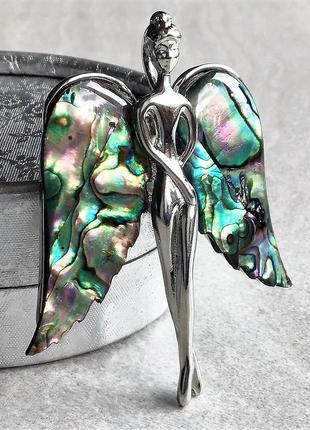 Нова брошка - кулон "ангел" з халіотіса1 фото
