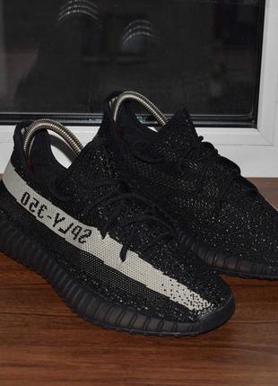 Adidas yeezy boost 350 v2 black white мужские кроссовки изи буст 7004 фото