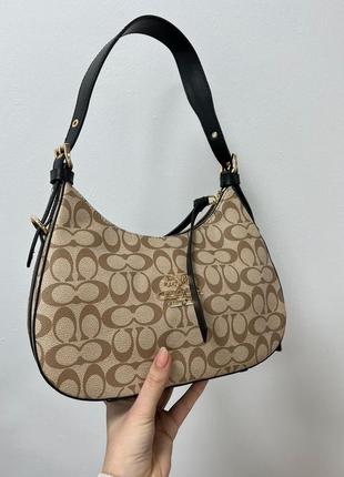 Сумка жіноча в стилі coach lori shoulder bag in signature canvas gold7 фото