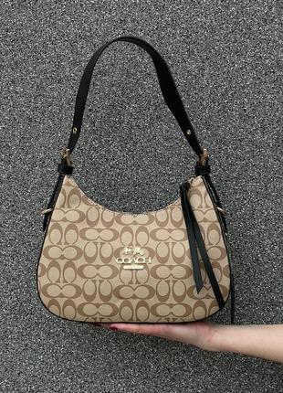 Сумка жіноча в стилі coach lori shoulder bag in signature canvas gold