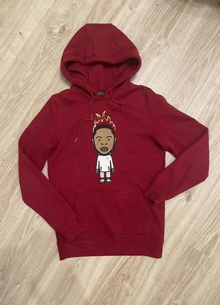 Бордовый худи mister tee kdot hoody толстовка унисекс4 фото