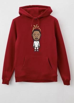 Бордовый худи mister tee kdot hoody толстовка унисекс6 фото