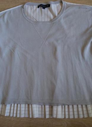 Блуза зі спинкою плісе, перфорація, french connection2 фото