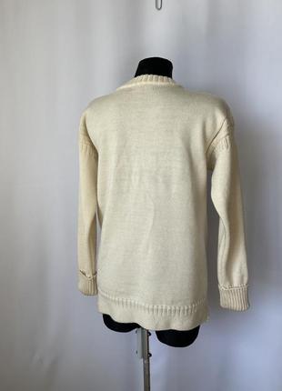 Толстая белая кремовая винтажная кофта woolovers винтаж молочная кардиган3 фото