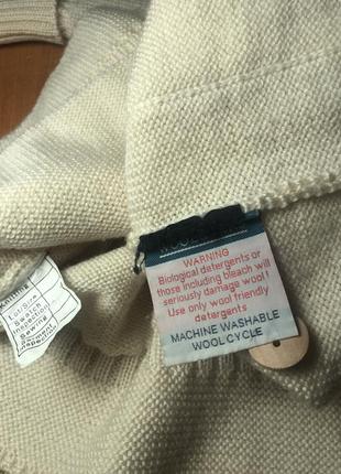 Толстая белая кремовая винтажная кофта woolovers винтаж молочная кардиган6 фото