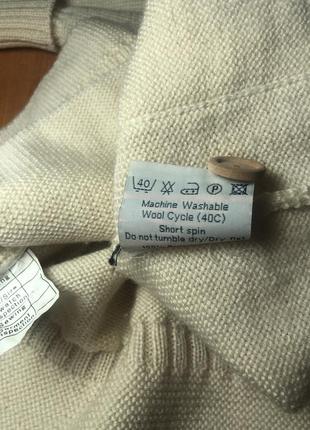 Толстая белая кремовая винтажная кофта woolovers винтаж молочная кардиган7 фото