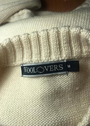 Толстая белая кремовая винтажная кофта woolovers винтаж молочная кардиган8 фото