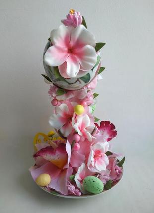 Сувенір декор паряща чашка квіти подарунок статуетка пасха великдень сувенир статуэтка поларок цветы5 фото