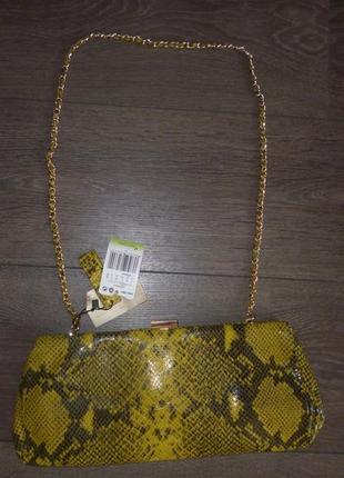Кожаный женский клатч, сумочка под змеиную кожу mango оригинал8 фото