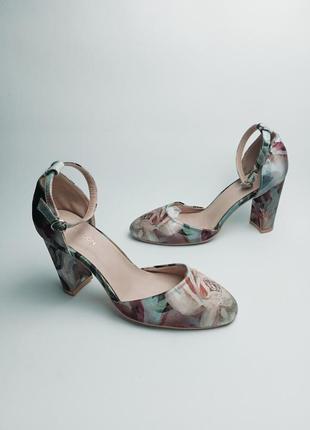 Летние туфли на устойчивом каблуке monsoon (монсун) 42р.1 фото