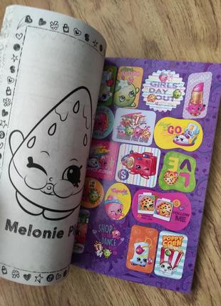 Детская раскраска на английском языке ausa shopkins шоприкс с наклейками