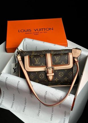 Сумка в стилі louis vuitton diane brown/pink2 фото