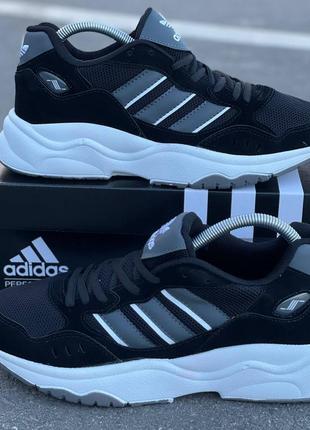 Мужские черно-белые кроссовки на весну adidas 🆕 адидас в сетку