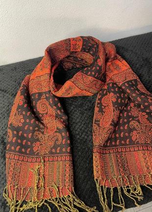 Шарф, шарф с бахромой, плотный шарф,большой шарф, двухсторонний шарф