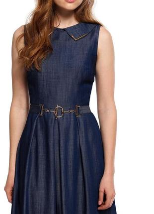 Синее летнее платье из леоцелла тонкая прохладная ткань, стилизована под джинс, р. s