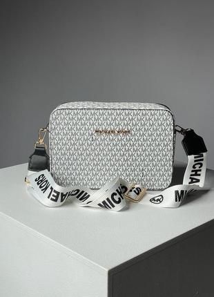 Сумка в стиле michael kors ginny crossbody bag white4 фото