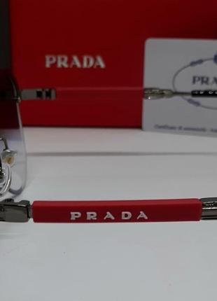 Очки в стиле prada мужские солнцезащитные капли коричнево голубой градиент в металле4 фото