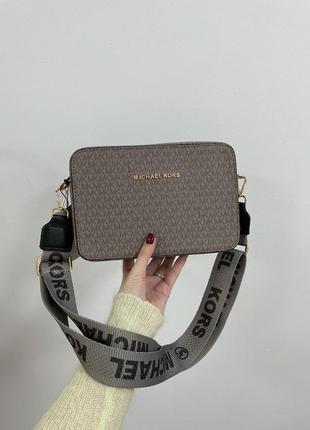 Сумка в стиле michael kors ginny crossbody bag grey9 фото