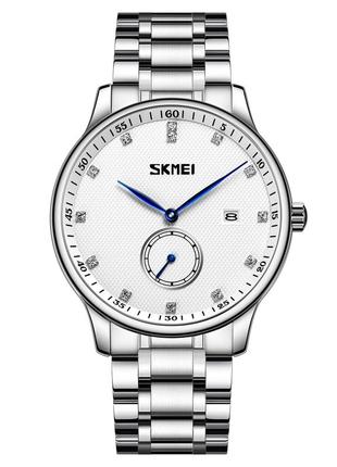 Спортивные мужские часы skmei 9297si silver stones водостойкие наручные кварцевые