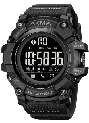 Спортивний чоловічий годинник skmei 2053bk black bluetooth водостійкий наручний кварцевий