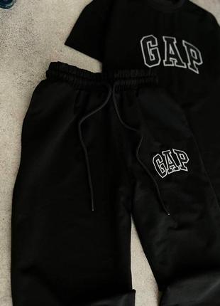 Брендовая мужская футболка + спортивные штаны / качественный комплект cap в черном цвете на каждый день5 фото