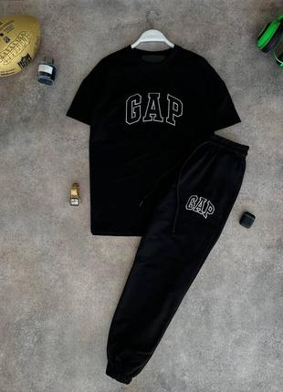 Брендовая мужская футболка + спортивные штаны / качественный комплект cap в черном цвете на каждый день3 фото