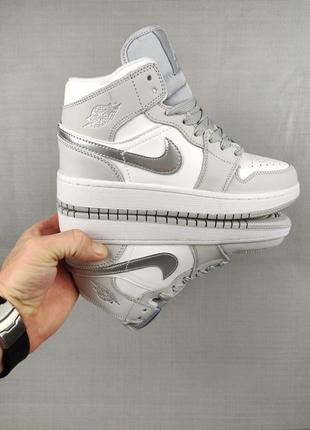 Nike air jordan 1 white&gray