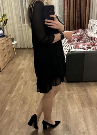 Черное шифоновое платье3 фото