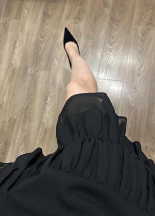Черное шифоновое платье2 фото