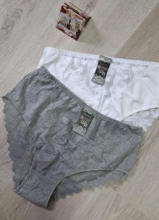 Ажур 💥 батал 54 52 50 48 46 р трусы трусики хлопок бавовна большие котон кружево гипюр женские белье размеры посадка