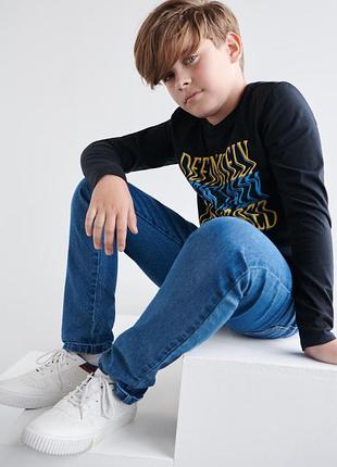 8-9/9-10/10-11/11-12/12-13/13-14 новый реглан топ лонгслив из трикотажа мальчику принт надписи sinsay