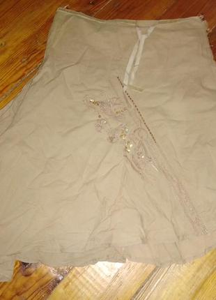 Интересная юбка с бисером, пайетками и вышивкой распродажа