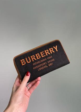 Кошелек burberry wallet textile black/brown1 фото