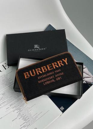 Кошелек burberry wallet textile black/brown4 фото