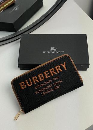 Кошелек burberry wallet textile black/brown6 фото