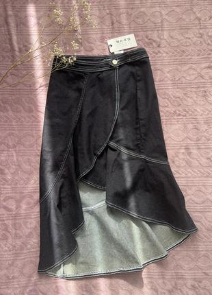 Асимметричная джинсовая юбка na-kd