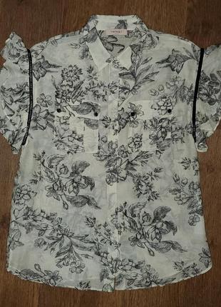 Летняя шёлковая блуза twin-set simona barbieri люксовый бренд, шёлк1 фото