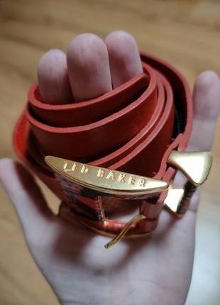 Красный кожаный ремень от ted baker3 фото
