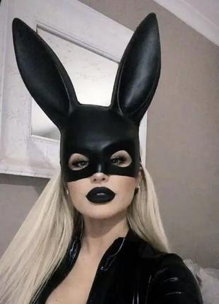 Маска зайчик женская мужская черного цвета состояние новое