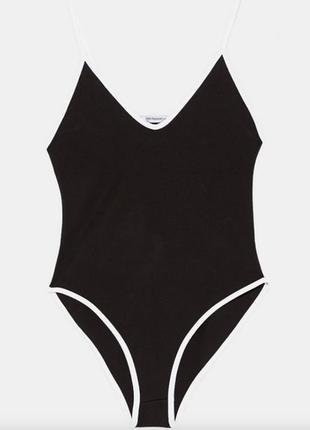 Боди трикотажный бодик черно- белый zara4 фото
