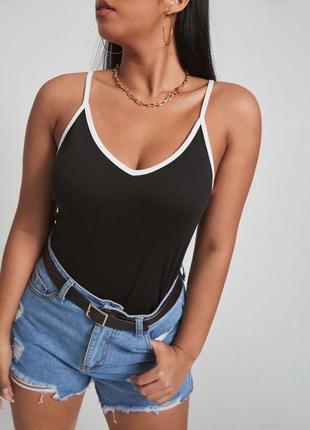 Боди трикотажный бодик черно- белый zara3 фото