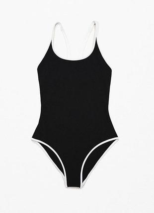 Боди трикотажный бодик черно- белый zara9 фото
