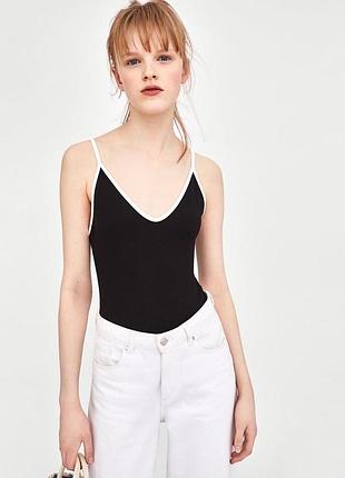 Боди трикотажный бодик черно- белый zara2 фото