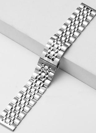 Браслет / ремінець для класичних та смарт годинників. ширина 20 мм та  22 мм. срібло колір. samsung, garmin, huawei.