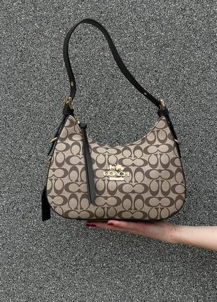 Сумка женская в стиле coach lori shoulder bag in signature canvas beige