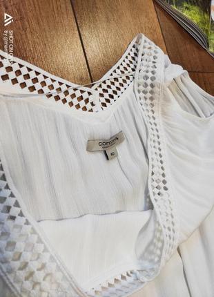 Белоснежная блуза с открытыми плечами8 фото