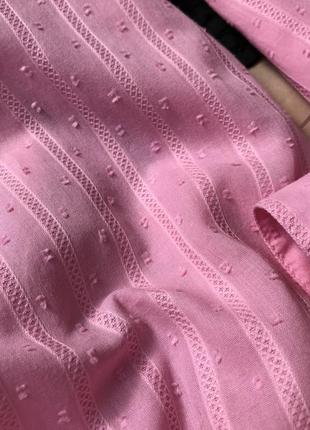 Блуза розовая с объемным рукавом 100%катон7 фото