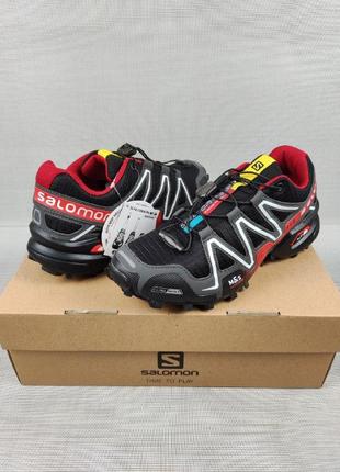 Мужские кроссовки salomon speedcross grid black/red10 фото