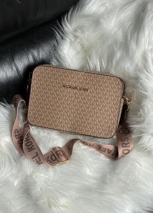 Сумка женская в стиле michael kors ginny crossbody bag beige2 фото